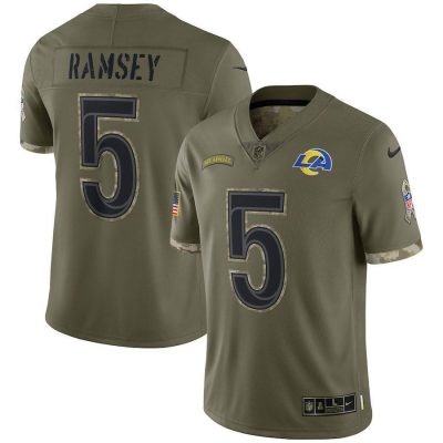 Los Angeles Rams #5 Jalen Ramsey Nike 2022 Salute To Service Limited Jersey - Olive