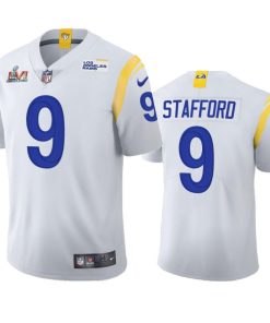 Los Angeles Rams #9 Matthew Stafford Super Bowl LVI Patch Nike 2021 Vapor Limited NFL Jersey - White