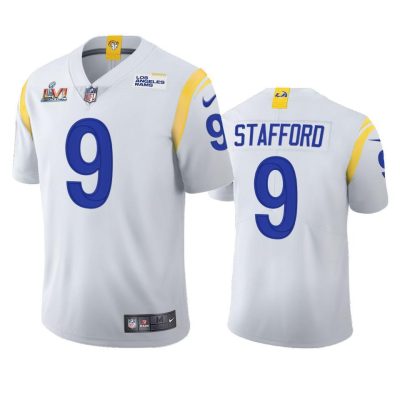 Los Angeles Rams #9 Matthew Stafford Super Bowl LVI Patch Nike Vapor Limited NFL Jersey - White