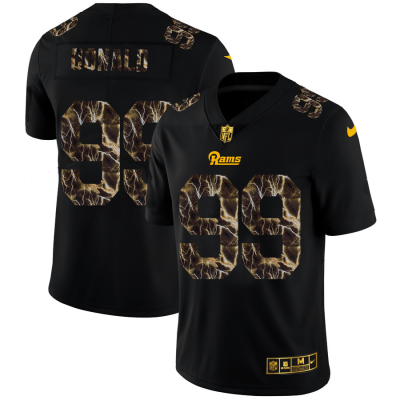 Los Angeles Rams #99 Aaron Donald Black Nike Flocked Lightning Vapor Limited NFL Jersey