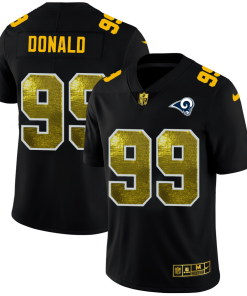 Los Angeles Rams #99 Aaron Donald Black Nike Golden Sequin Vapor Limited NFL Jersey