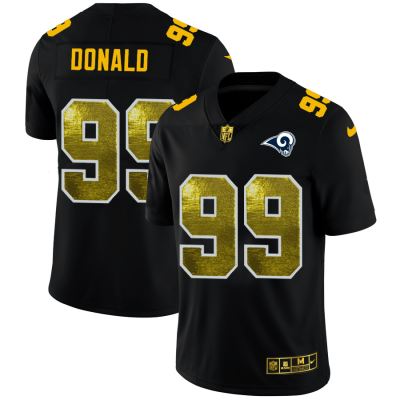 Los Angeles Rams #99 Aaron Donald Black Nike Golden Sequin Vapor Limited NFL Jersey