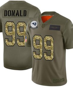 Los Angeles Rams #99 Aaron Donald Nike 2019 Olive Camo Salute To Service Limited NFL Jersey