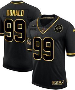 Los Angeles Rams #99 Aaron Donald Nike 2020 Salute To Service Golden Limited NFL Jersey Black