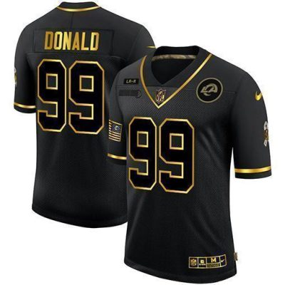Los Angeles Rams #99 Aaron Donald Nike 2020 Salute To Service Golden Limited NFL Jersey Black