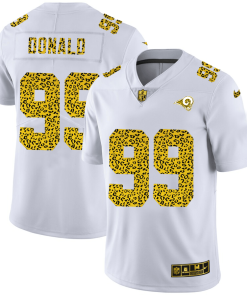 Los Angeles Rams #99 Aaron Donald Nike Flocked Leopard Print Vapor Limited NFL Jersey White