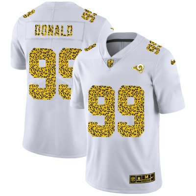 Los Angeles Rams #99 Aaron Donald Nike Flocked Leopard Print Vapor Limited NFL Jersey White
