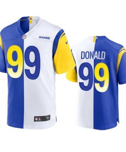 Los Angeles Rams #99 Aaron Donald Nike Royal White Split Game NFL Limited Jersey