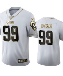 Los Angeles Rams #99 Aaron Donald Nike White Golden Edition Vapor Limited NFL 100 Jersey