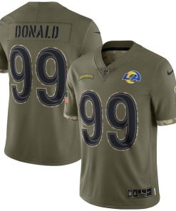 Los Angeles Rams #99 Aaron Donald Nike 2022 Salute To Service Limited Jersey - Olive