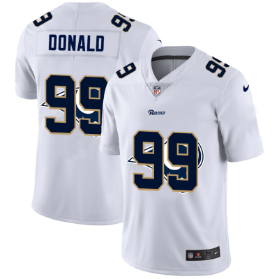 Los Angeles Rams #99 Aaron Donald White Nike Team Logo Dual Overlap Limited NFL Jersey