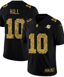 Miami Dolphins #10 Tyreek Hill Nike Leopard Print Fashion Vapor Limited NFL Jersey Black