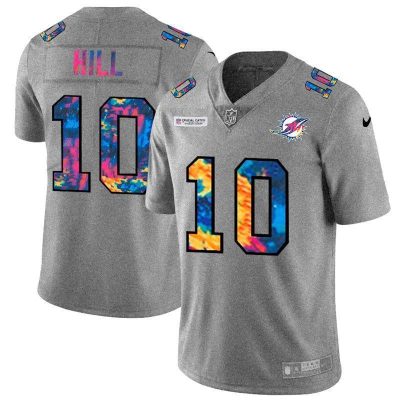 Miami Dolphins #10 Tyreek Hill Nike Multi-Color 2020 NFL Crucial Catch NFL Jersey Greyheather