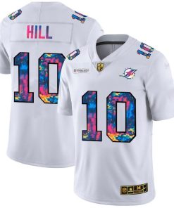Miami Dolphins #10 Tyreek Hill White Nike Multi-Color 2020 NFL Crucial Catch Limited NFL Jersey