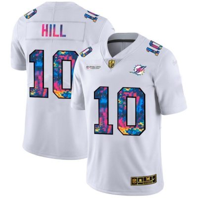Miami Dolphins #10 Tyreek Hill White Nike Multi-Color 2020 NFL Crucial Catch Limited NFL Jersey
