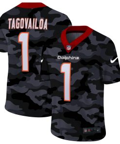 Miami Dolphins #1 Tua Tagovailoa Nike 2020 Black CAMO Vapor Untouchable Limited Stitched NFL Jersey