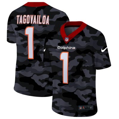Miami Dolphins #1 Tua Tagovailoa Nike 2020 Black CAMO Vapor Untouchable Limited Stitched NFL Jersey