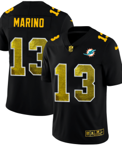 Miami Dolphins #13 Dan Marino Black Nike Golden Sequin Vapor Limited NFL Jersey