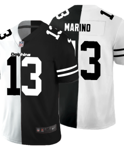 Miami Dolphins #13 Dan Marino Black V White Peace Split Nike Vapor Untouchable Limited NFL Jersey