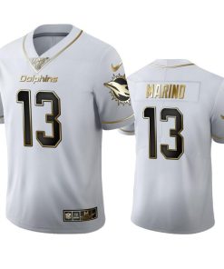 Miami Dolphins #13 Dan Marino Nike White Golden Edition Vapor Limited NFL 100 Jersey