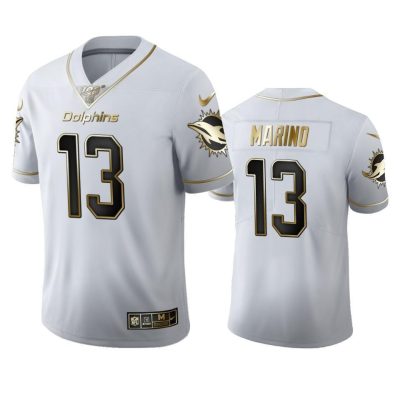 Miami Dolphins #13 Dan Marino Nike White Golden Edition Vapor Limited NFL 100 Jersey