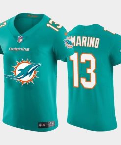 Miami Dolphins #13 Dan Marino Aqua Green Nike Big Team Logo Elite NFL Jersey