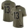Miami Dolphins #13 Dan Marino Nike 2022 Salute To Service Limited Jersey - Olive