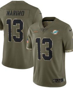 Miami Dolphins #13 Dan Marino Nike 2022 Salute To Service Limited Jersey - Olive