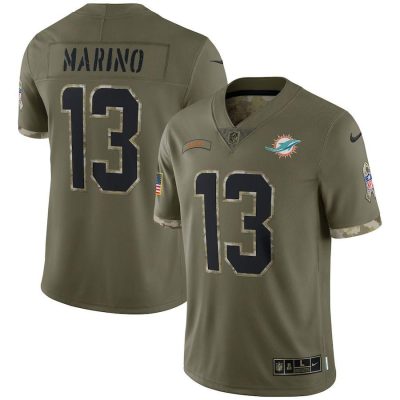 Miami Dolphins #13 Dan Marino Nike 2022 Salute To Service Limited Jersey - Olive