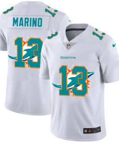 Miami Dolphins #13 Dan Marino White Nike Team Logo Dual Overlap Limited NFL Jersey
