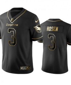 Miami Dolphins #3 Josh Rosen Stitched NFL Vapor Untouchable Limited Black Golden Jersey