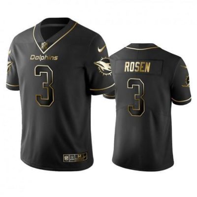 Miami Dolphins #3 Josh Rosen Stitched NFL Vapor Untouchable Limited Black Golden Jersey