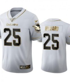 Miami Miami Dolphins #25 Xavien Howard Nike White Golden Edition Vapor Limited NFL 100 Jersey