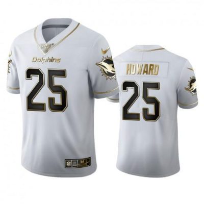 Miami Miami Dolphins #25 Xavien Howard Nike White Golden Edition Vapor Limited NFL 100 Jersey