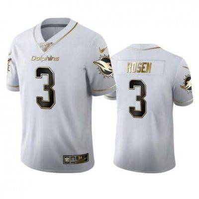 Miami Miami Dolphins #3 Josh Rosen Nike White Golden Edition Vapor Limited NFL 100 Jersey