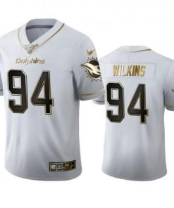 Miami Miami Dolphins #94 Christian Wilkins Nike White Golden Edition Vapor Limited NFL 100 Jersey