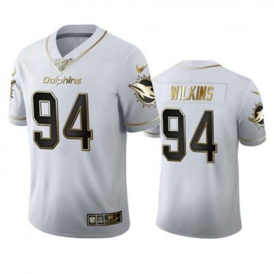 Miami Miami Dolphins #94 Christian Wilkins Nike White Golden Edition Vapor Limited NFL 100 Jersey