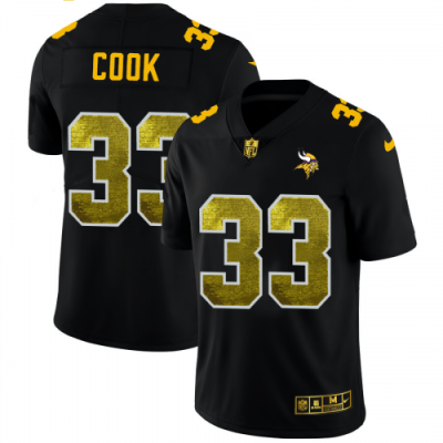 Minnesota Vikings #33 Dalvin Cook Black Nike Golden Sequin Vapor Limited NFL Jersey
