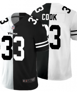 Minnesota Vikings #33 Dalvin Cook Black V White Peace Split Nike Vapor Untouchable Limited NFL Jersey