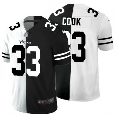 Minnesota Vikings #33 Dalvin Cook Black V White Peace Split Nike Vapor Untouchable Limited NFL Jersey