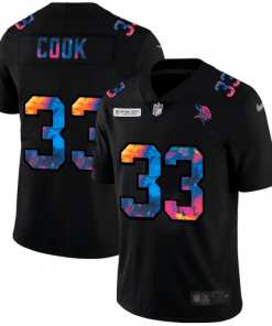 Minnesota Vikings #33 Dalvin Cook Nike Multi-Color Black 2020 NFL Crucial Catch Vapor Untouchable Limited Jersey