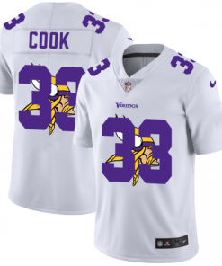 Minnesota Vikings #33 Dalvin Cook White Nike Team Logo Dual Overlap Limited NFL Jersey