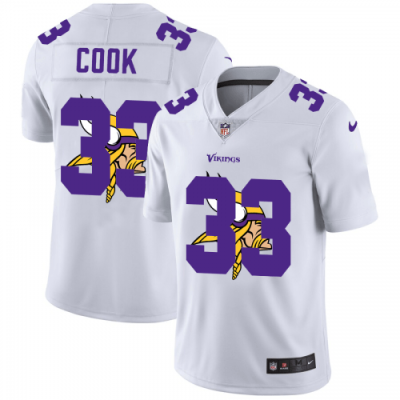Minnesota Vikings #33 Dalvin Cook White Nike Team Logo Dual Overlap Limited NFL Jersey