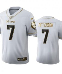 Minnesota Vikings #7 Patrick Peterson Nike White Golden Edition Vapor Limited NFL 100 Jersey