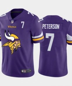 Minnesota Vikings #7 Patrick Peterson Purple Nike Big Team Logo Player Vapor Limited NFL Jersey
