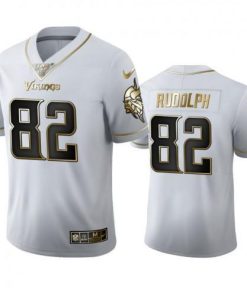 Minnesota Vikings #82 Kyle Rudolph Nike White Golden Edition Vapor Limited NFL 100 Jersey