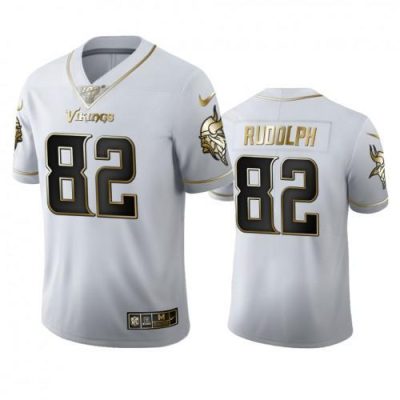 Minnesota Vikings #82 Kyle Rudolph Nike White Golden Edition Vapor Limited NFL 100 Jersey