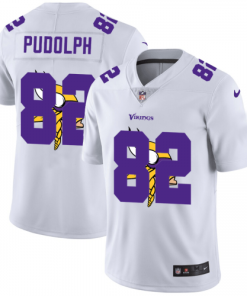 Minnesota Vikings #82 Kyle Rudolph White Nike Team Logo Dual Overlap Limited NFL Jersey