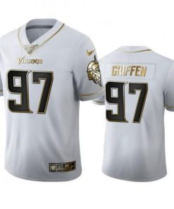 Minnesota Vikings #97 Everson Griffen Nike White Golden Edition Vapor Limited NFL 100 Jersey