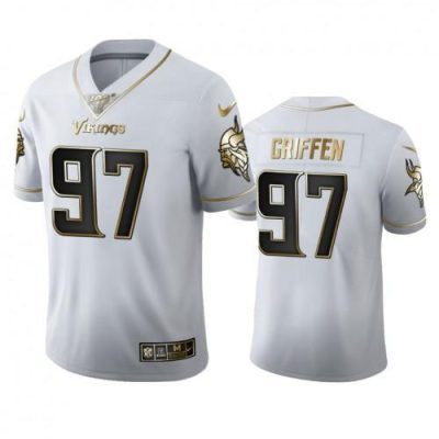 Minnesota Vikings #97 Everson Griffen Nike White Golden Edition Vapor Limited NFL 100 Jersey